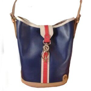 Spartina 449 Multi-Color Leather Bucket Bag EUC
